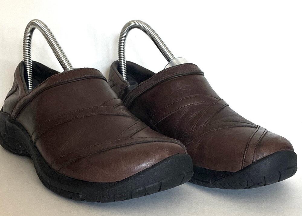 Wmns Merrell Sz 8 Brown Leather Slip On Coffee Bean Encore Elipse 2.0 Lined Shoe